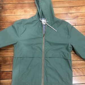 Green Hooded Rain Jacket